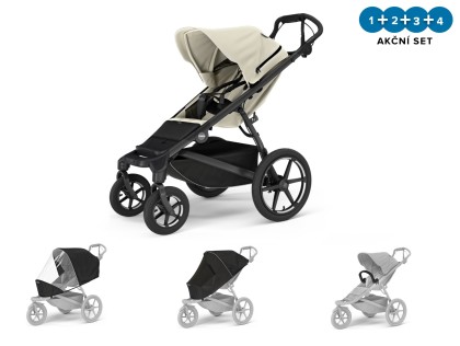 Náhľad produktu - Thule Urban Glide 4-wheel Soft Beige + madlo + pláštenka + moskytiéra