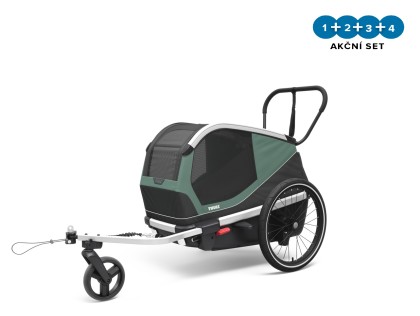 Náhľad produktu - Thule Bexey Hazy Green M + bike set + rain cover + dog bed