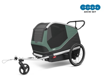 Náhľad produktu - Thule Bexey Hazy Green L + bike set + rain cover + dog bed